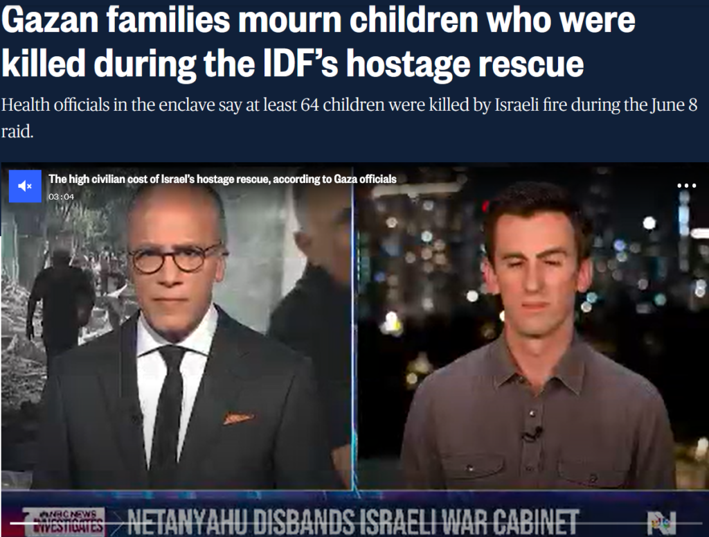 IDF Killed 64 Children While Freeing 4 Hostages